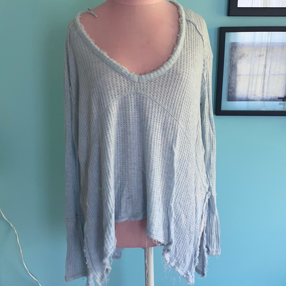 Free People waffle knit top